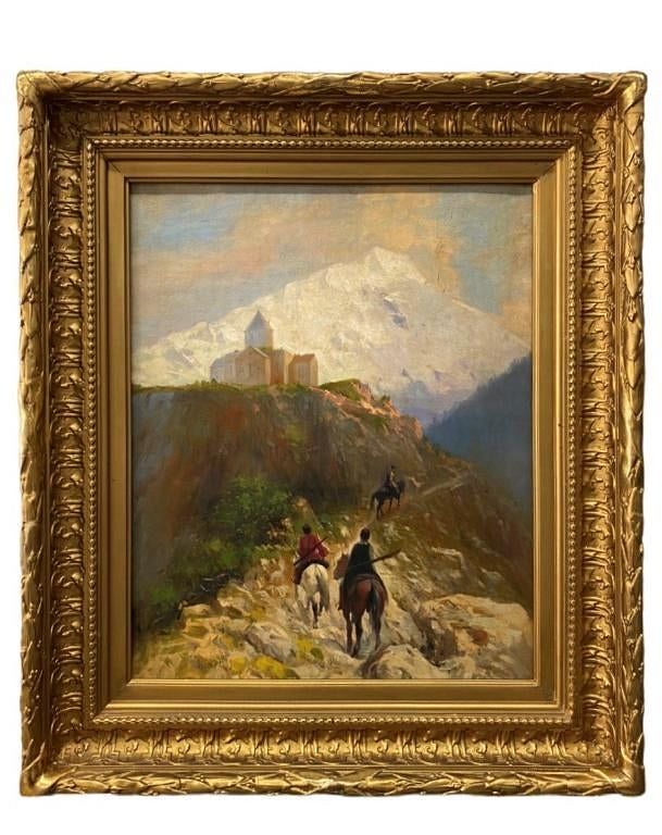 Appraisal: Lagorio lev Feliksovich Mountain Climb Russian School oil painting Mountain