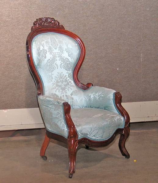 Appraisal: A Rococo Revival mahogany lady's chair third quarter th century