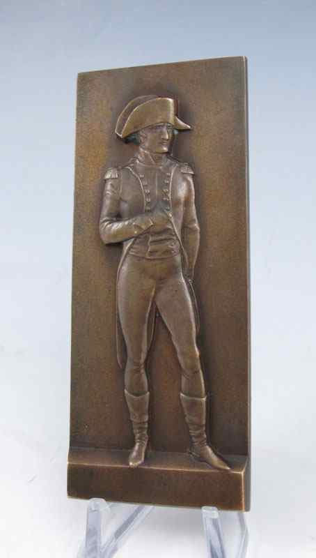 Appraisal: DELANNOY Maurice French - Napoleon Bronze Plaque '' h x