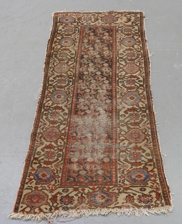 Appraisal: MIDDLE EASTERN CAUCASIAN CARPET RUG RUNNER Persia Circa Stylized geometric