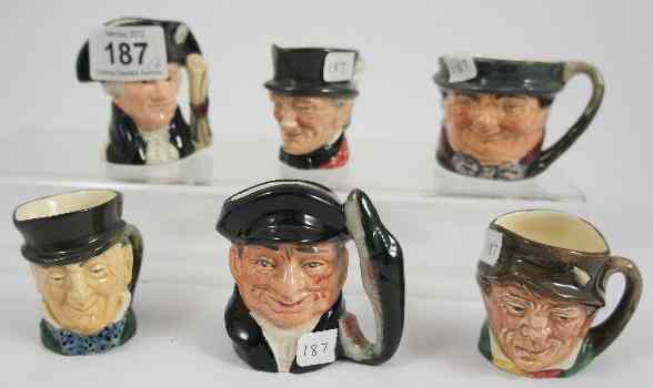 Appraisal: Royal Doulton Miniature Character Jugs Tony Weller D George Washington