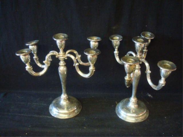 Appraisal: Pair of Silver Candelabra From a Larchmont home