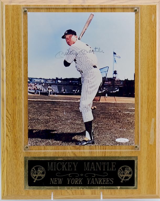 Appraisal: Vintage NY Yankee Mickey Mantle Photograph SIGNED Mickey Mantle New