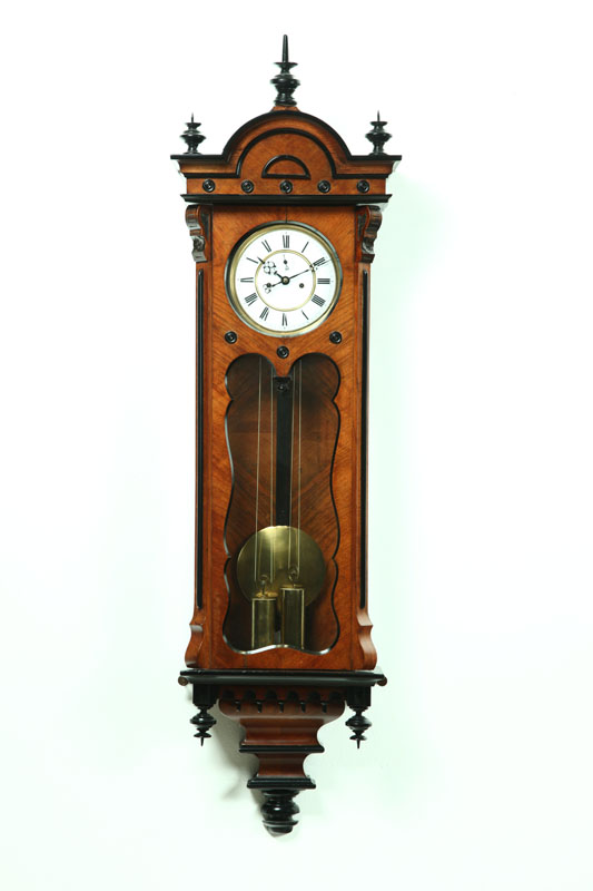 Appraisal: REGULATOR WALL CLOCK Germany nd half- th century Walnut case