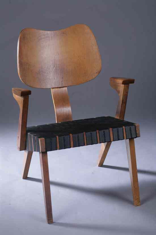 Appraisal: JENS RISOM MAPLE ARM CHAIR Designed by Jens Risom Danish