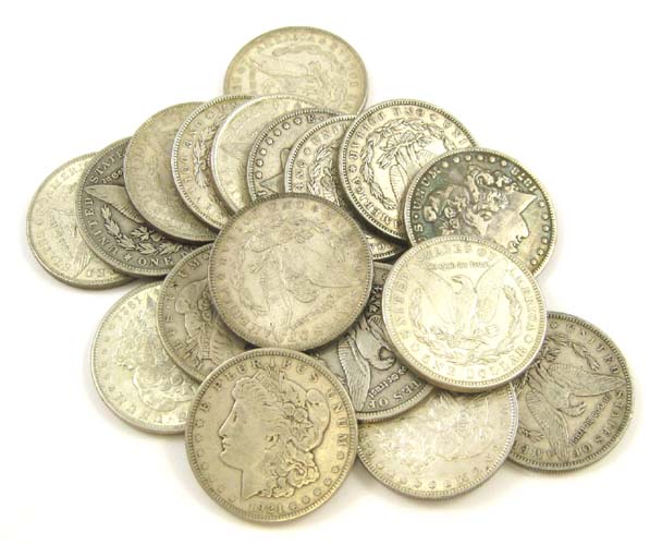 Appraisal: EIGHTEEN U S SILVER MORGAN DOLLARS -P -S -O -P