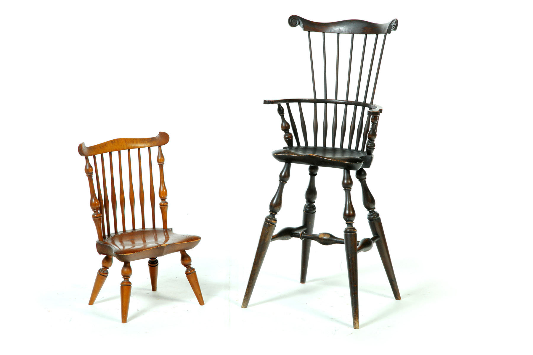 Appraisal: TWO WALLACE NUTTING CHILD'S WINDSOR CHAIRS Early th century mixed