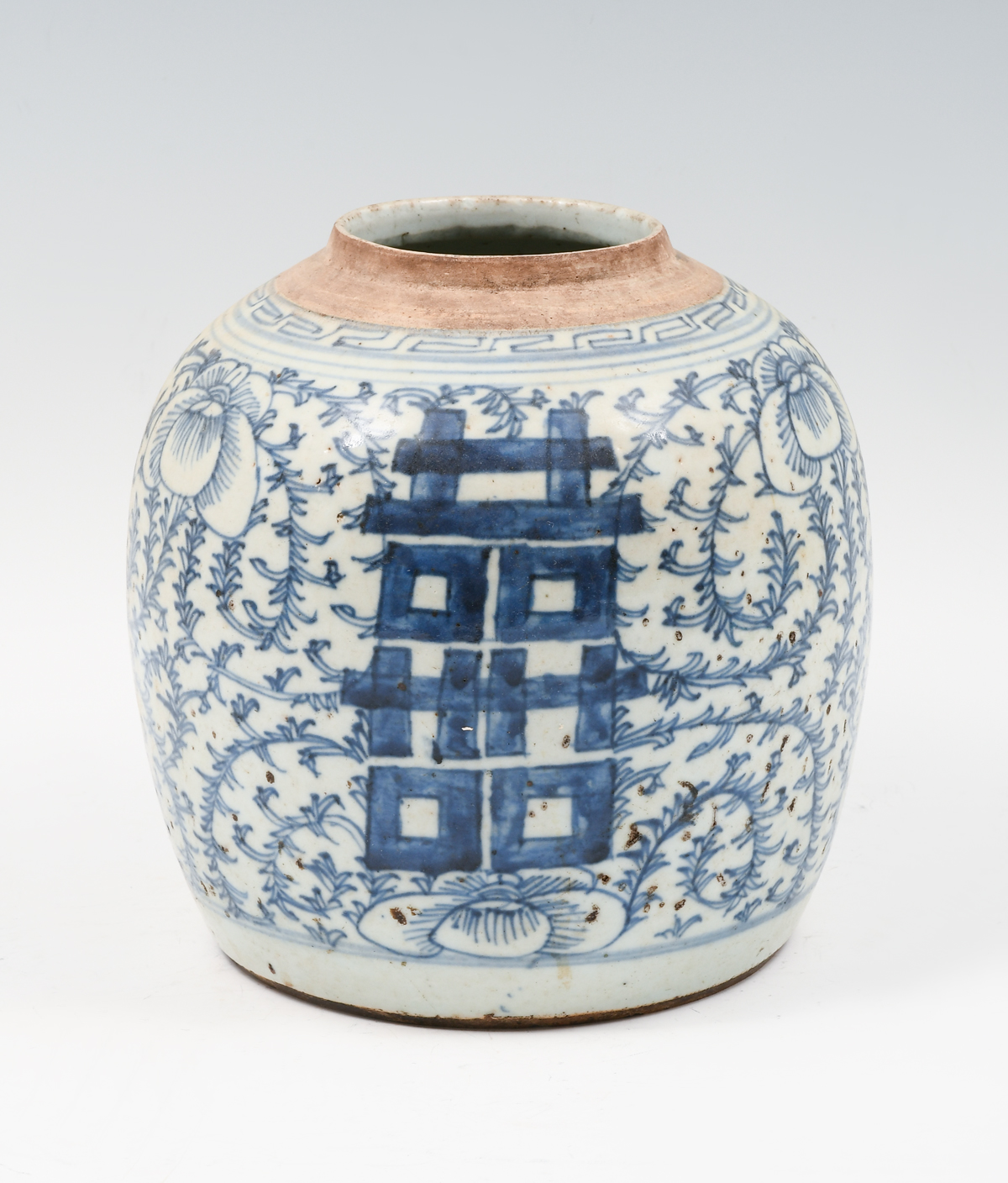 Appraisal: TH C CHINESE BLUE WHITE PORCELAIN GINGER JAR Mid th-century