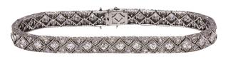 Appraisal: Art Deco diamond and platinum bracelet Art Deco diamond and