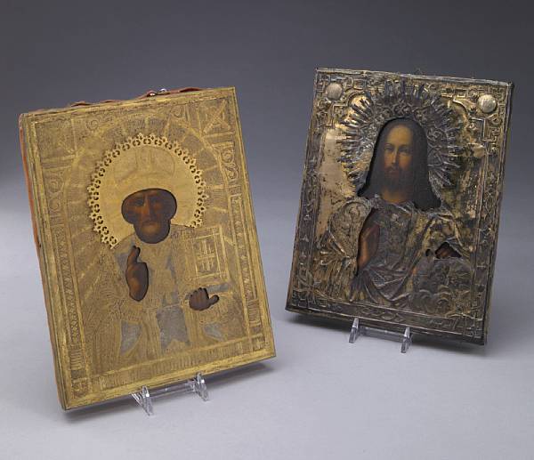 Appraisal: A group of two Russian icons late th century Comprising