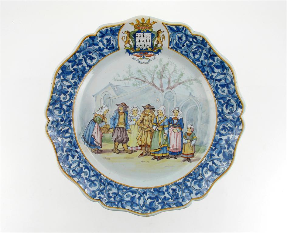 Appraisal: A large Porquier-Beau Quimper marriage plate