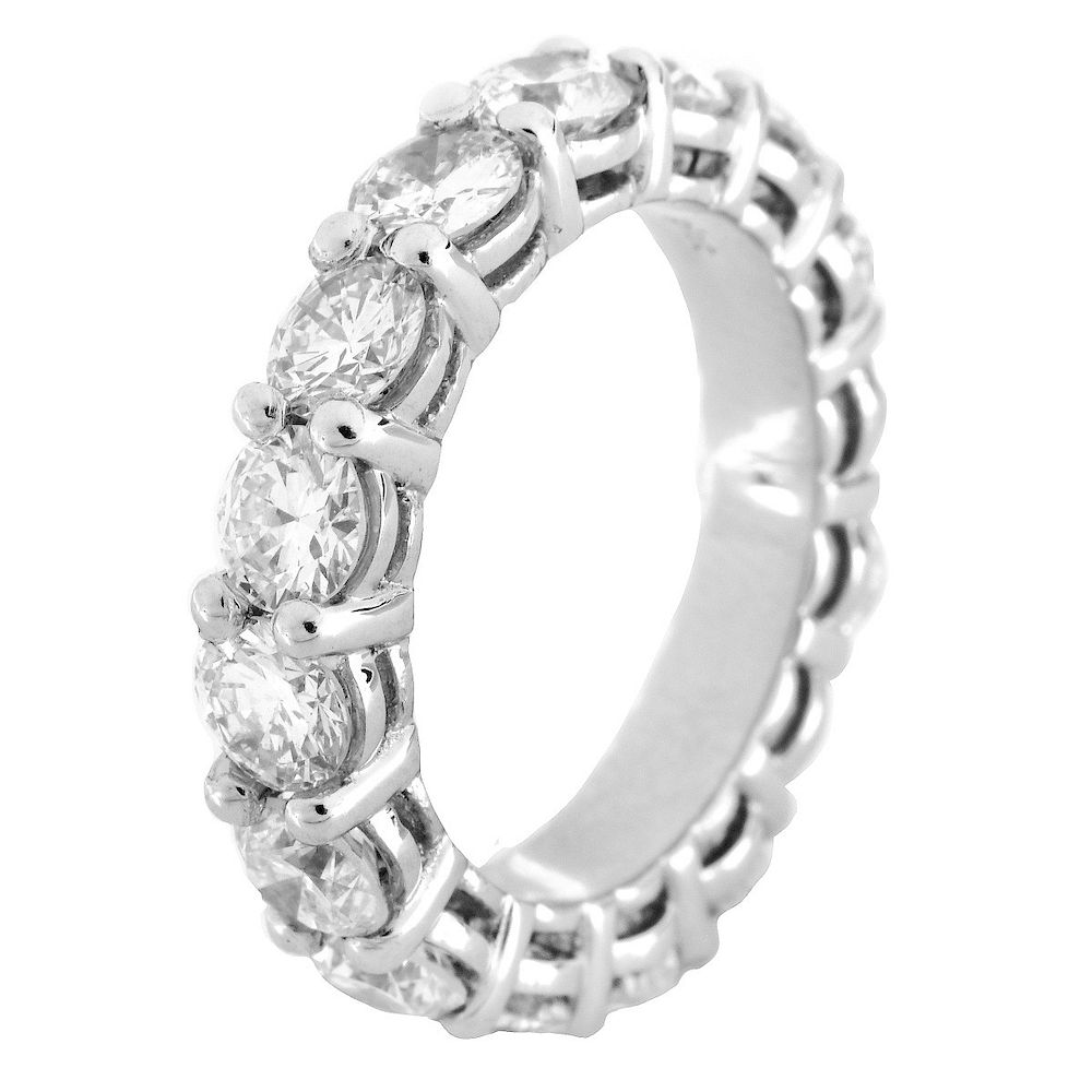 Appraisal: Diamond and Platinum Eternity Band Approx Carat Round Brilliant Cut