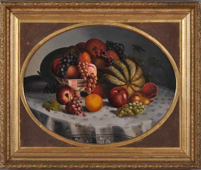 Appraisal: AMERICAN SCHOOL STILL LIFE WITH FRUIT Oil on paper laid