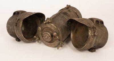 Appraisal: Two Powell Hanmer acetylene car lamps and the generator for