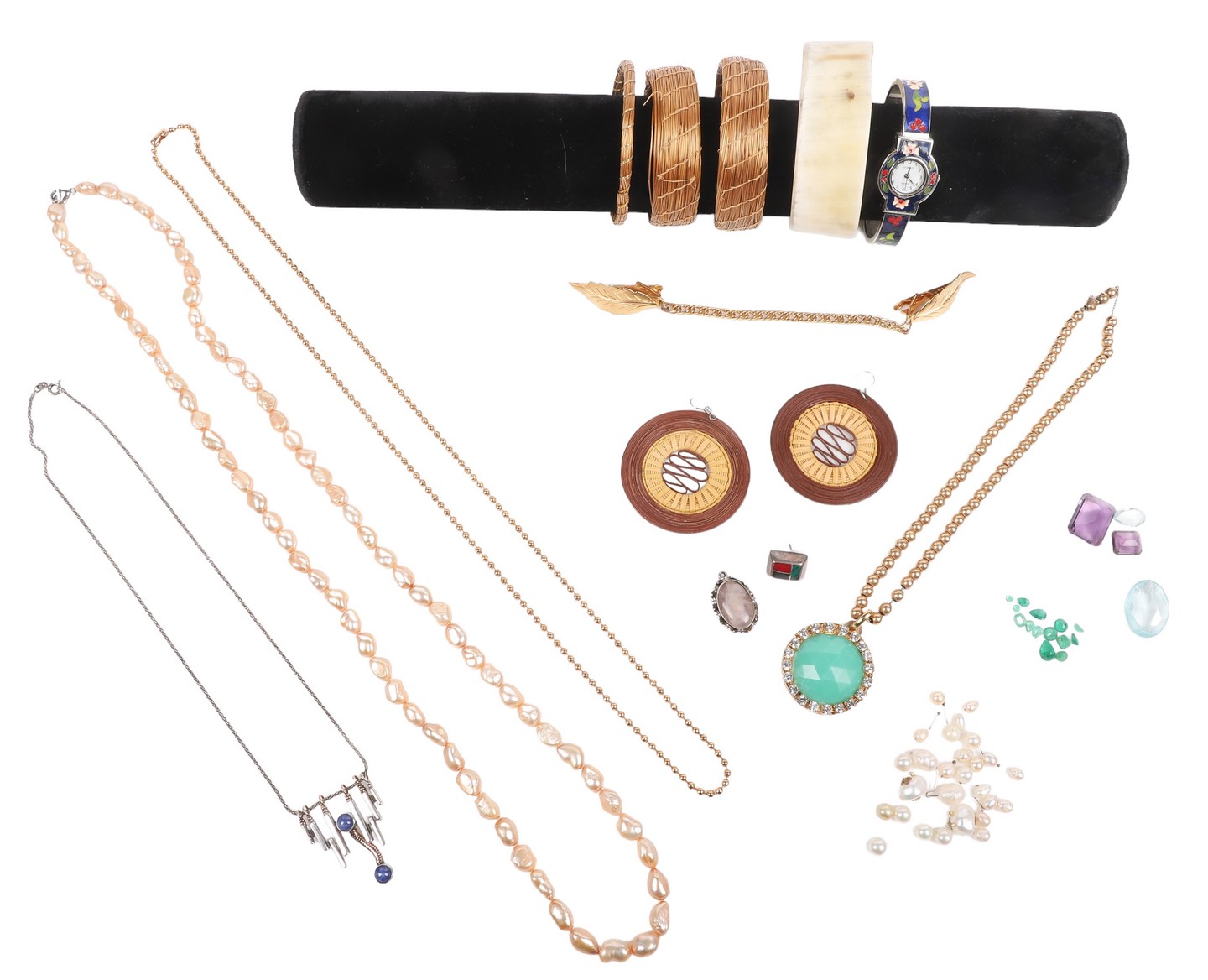 Appraisal: Costume and vintage jewelry grouping to include Capim Arte earring