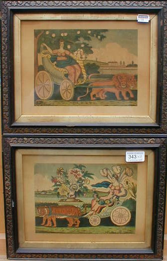 Appraisal: After Galby Peace and Plenty a pair hand coloured engravings