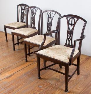 Appraisal: Splat Back Dining Chairs Four Set of four vintage John