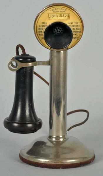 Appraisal: Western Electric B Candlestick Telephone Circa Nickeled brass Marked cup