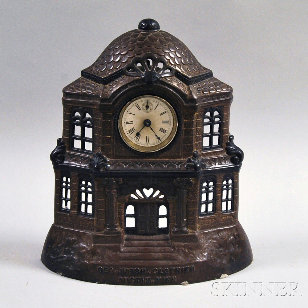 Appraisal: Cast Iron Advertising Clock by Regent Manufacturing Co for George