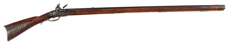 Appraisal: Fine Curly Maple Flintlock likely of Pennsylvania make early th