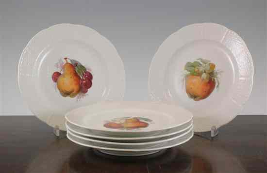 Appraisal: A set of six Berlin KPM porcelain dessert plates c