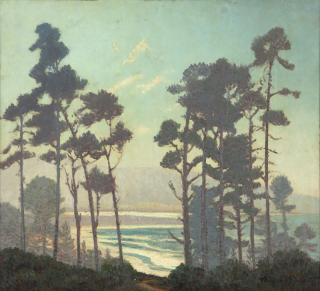 Appraisal: Ferdinand Burgdorff ''Group Of Monterey Pine Trees'' signed and dated