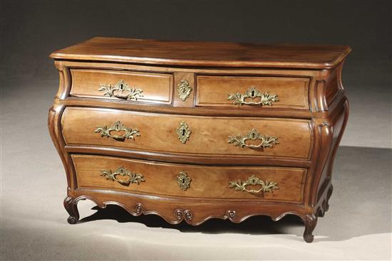 Appraisal: Lot Property of Various Owners Louis XV Mahogany Bomb Commode