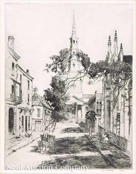 Appraisal: Alfred Hutty American Charleston - St Philip's Church Charleston etching