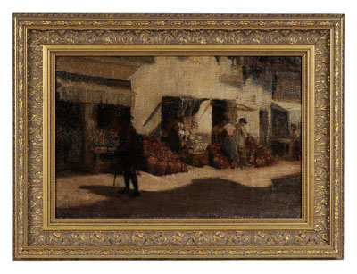 Appraisal: American School late th early th century Market Scene unsigned