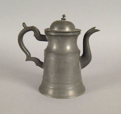 Appraisal: Philadelphia pewter coffee pot ca bearing the touch of L