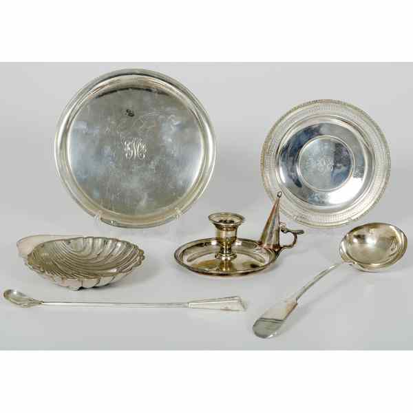 Appraisal: Sterling Silver Trays Plus American an assembled group of sterling