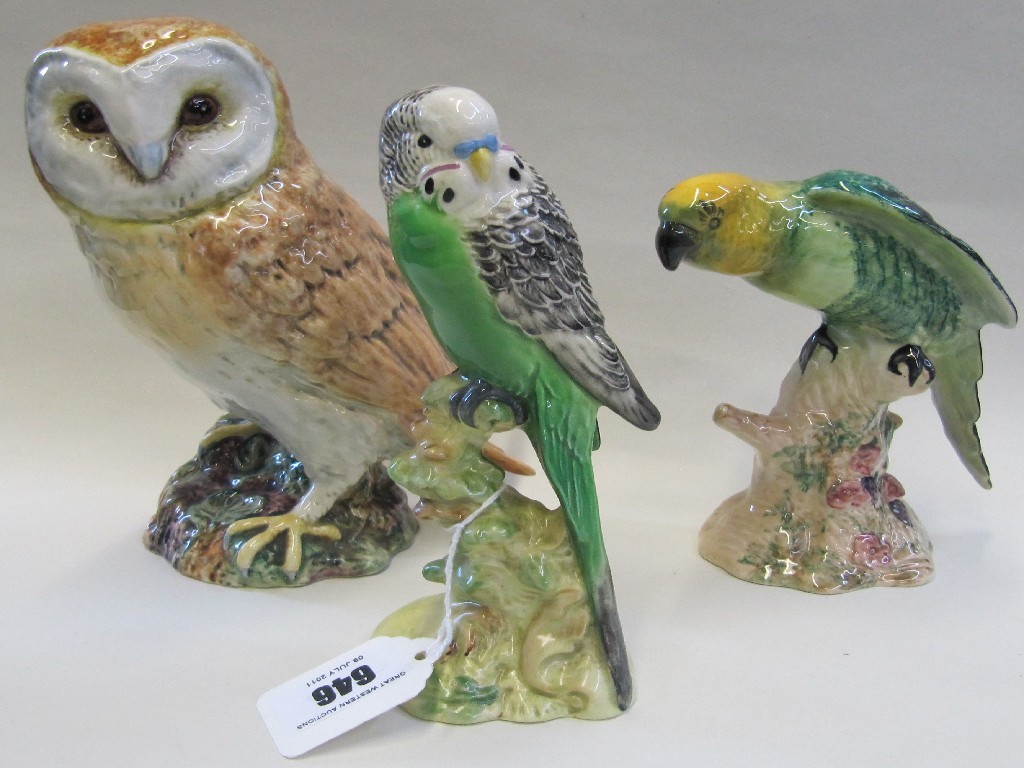 Appraisal: Three Beswick figures of birds to include Barn Owl No