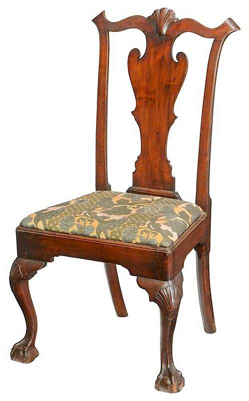 Appraisal: Pennsylvania Chippendale Shell Carved Side Chair Philadelphia - shell carved