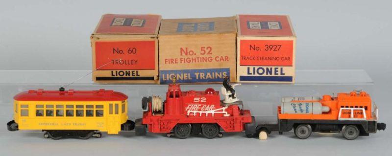 Appraisal: Lot of Lionel O-Gauge Motorized Units in OB Description Post-war