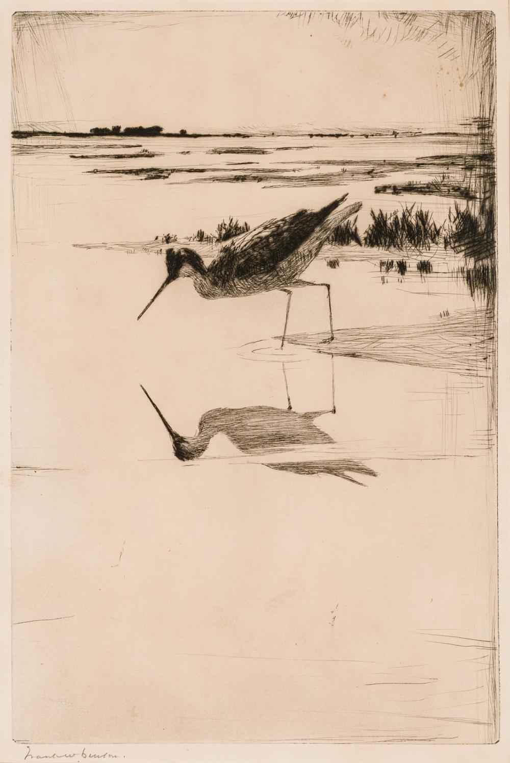 Appraisal: FRANK WESTON BENSON American - Lone Yellow Legs drypoint on