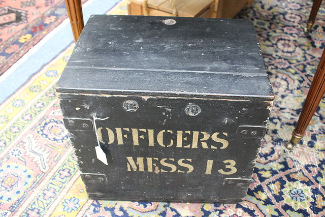 Appraisal: A LATE TH EARLY TH CENTURY PINE BLACK PAINTED OFFICER'S