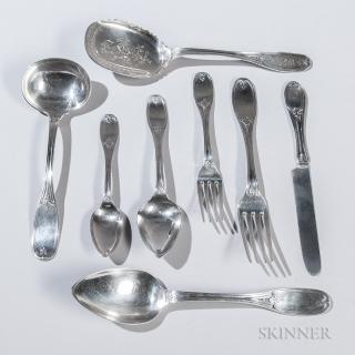 Appraisal: Assembled Olive Pattern Silver Flatware Assembled Olive Pattern Silver Flatware