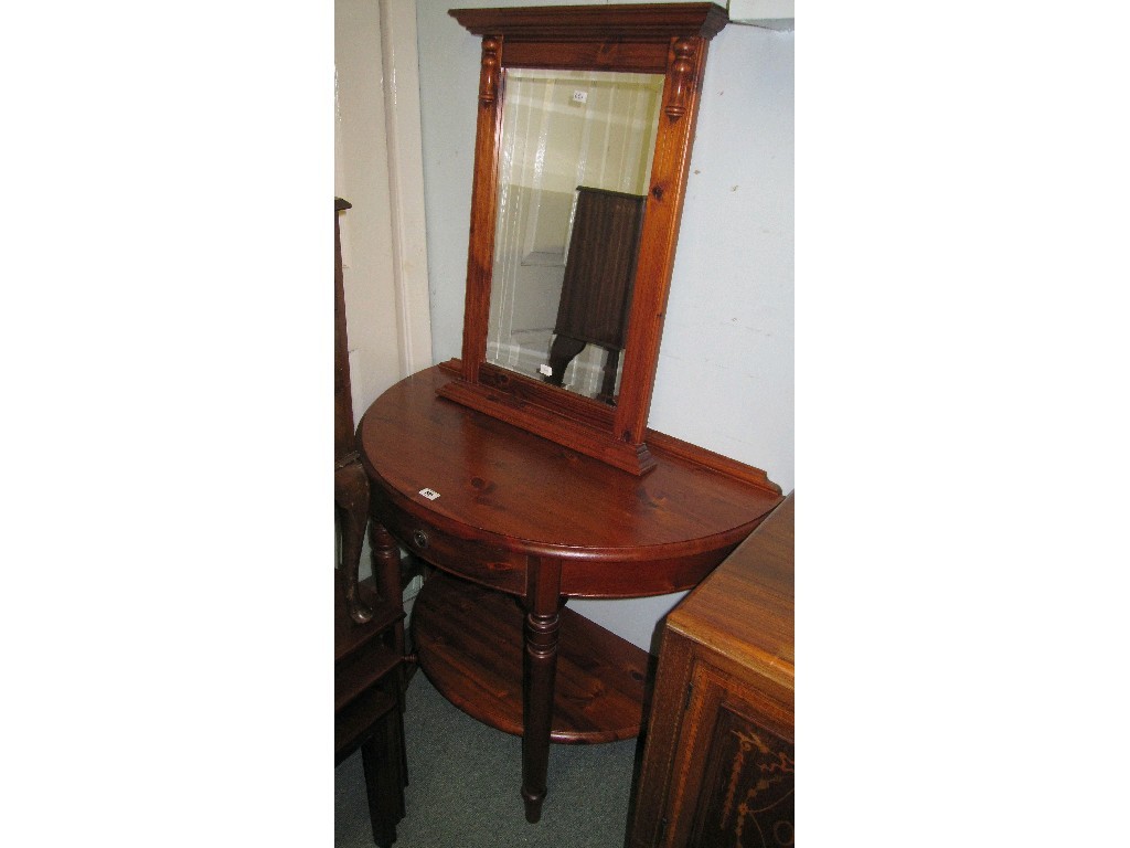 Appraisal: Lot comprising demi-lume hall table and a wall mirror