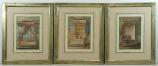 Appraisal: Lot of Interior Design Color Lithograph Depicting Beds From a