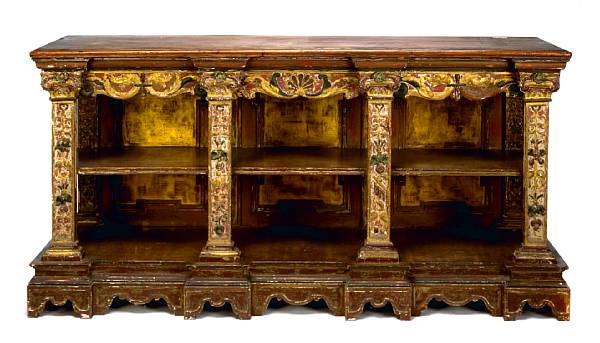 Appraisal: A Renaissance Revival style paint decorated server height in width