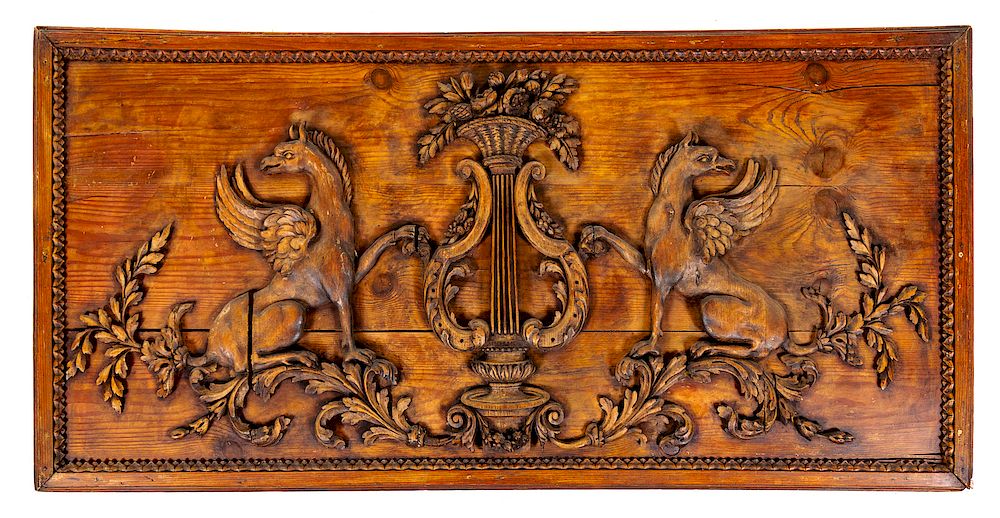 Appraisal: A French Carved Walnut Panel EARLY TH CENTU A French