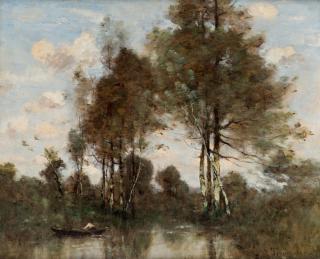 Appraisal: PAUL DESIRE TROUILLEBERT FRENCH - Boatman on a River oil