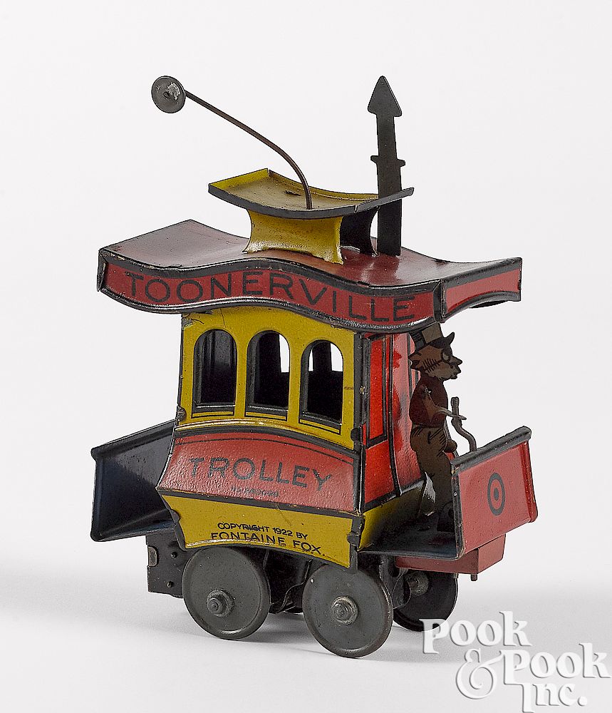 Appraisal: German tin lithograph Toonerville Trolley wind-up German tin lithograph Toonerville