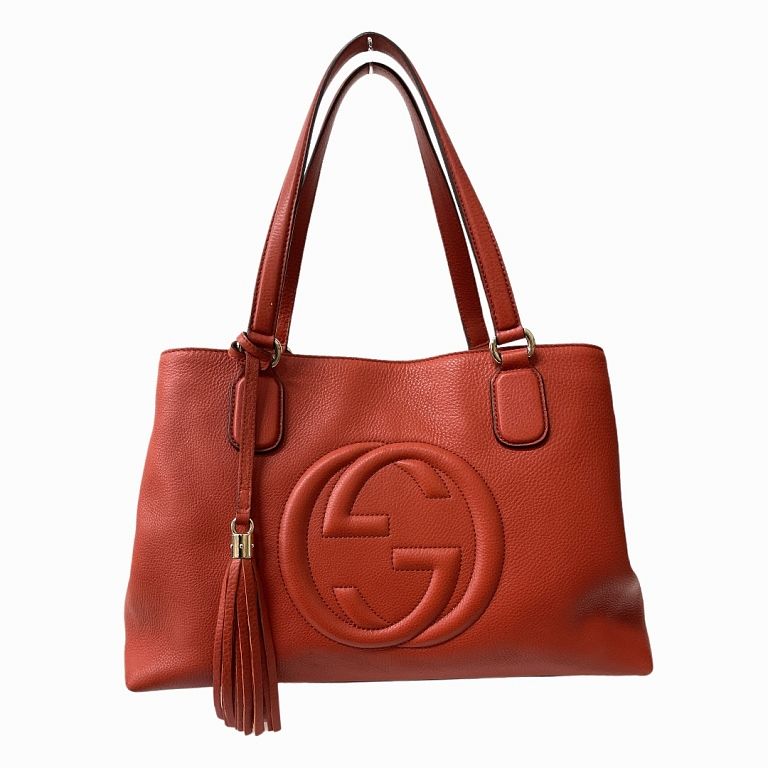 Appraisal: Gucci Red Leather Soho Tote Shoulder Bag Gucci Red Leather