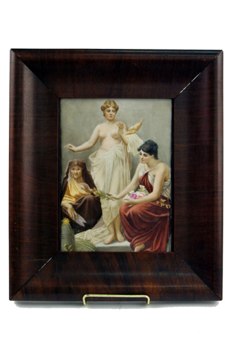 Appraisal: KPM PORCELAIN RECTANGULAR PLAQUE hand painted with women in classical