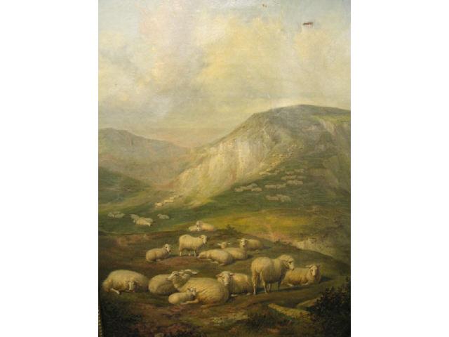 Appraisal: Samuel J Clark Oil Dover Heights Early Morning sheep in