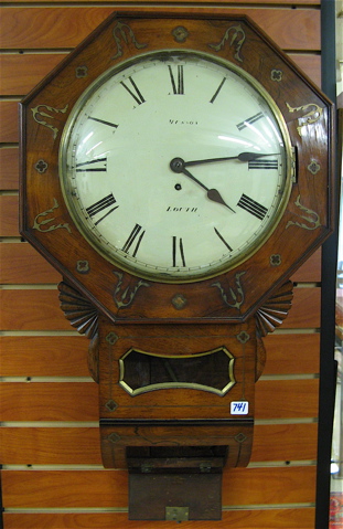 Appraisal: VICTORIAN INLAID ROSEWOOD WALL CLOCK Louth Lincolnshire England th century