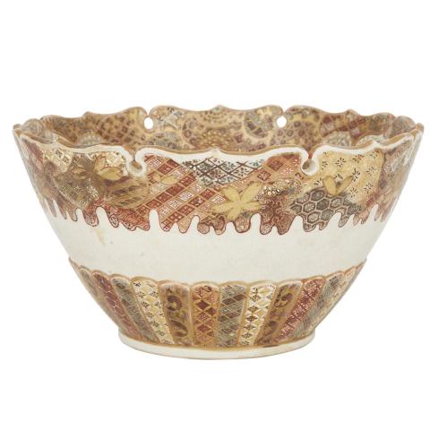 Appraisal: A Massive Satsuma Bowl Late th Century Decorated in various