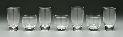 Appraisal: Set of Steuben glassware clear glass six tumblers - in