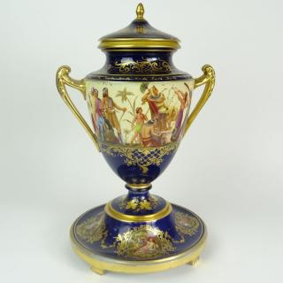 Appraisal: Large Antique Royal Vienna Porcelain Urn Large Antique Royal Vienna